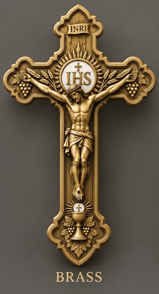 Brass Holy Mass Crucifix