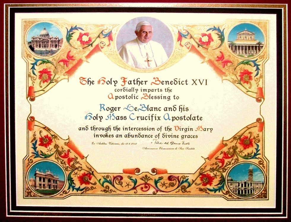 Apostolic Blessing from Pope Benedict XVI