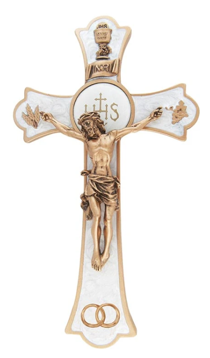 White Wedding Holy Mass Crucifix